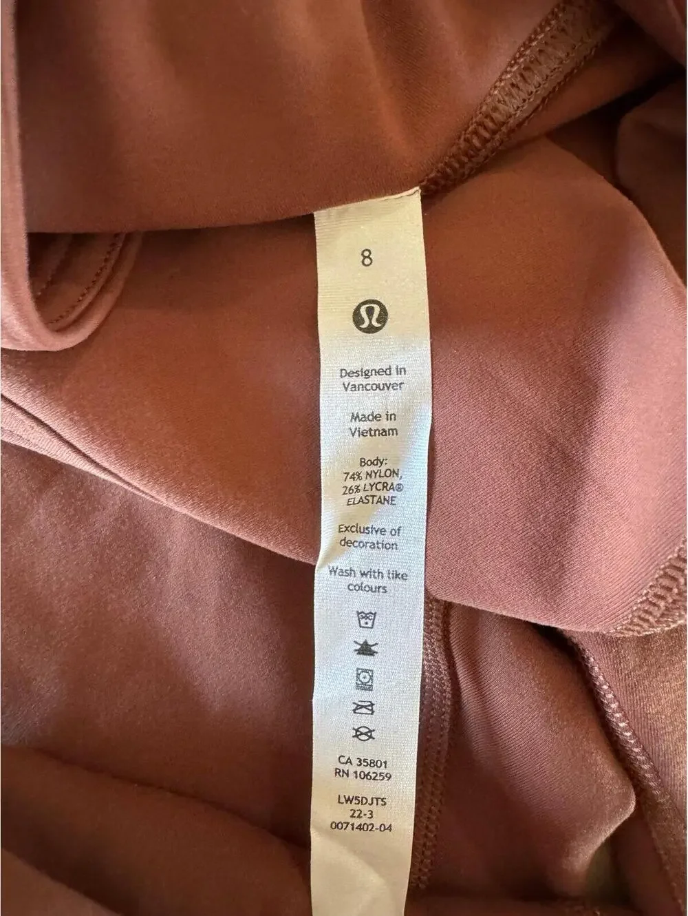 Lululemon Instill High Rise 25” Roasted Brown Size 8 NWT